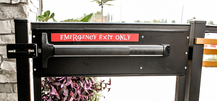 emergency push bar installation in Orosi